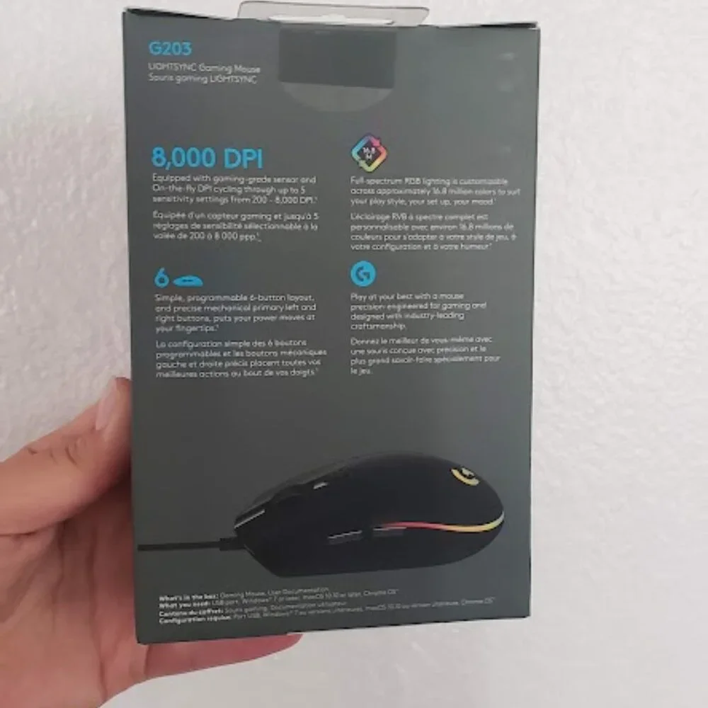NEW Logitech LIGHTSYNC Wired Optical Gaming Mouse Minecraft Computer Laptop Acce